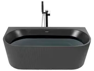 Badkar med rygg mot väggen GOCTA 1700 x 800 mm Svart_885692