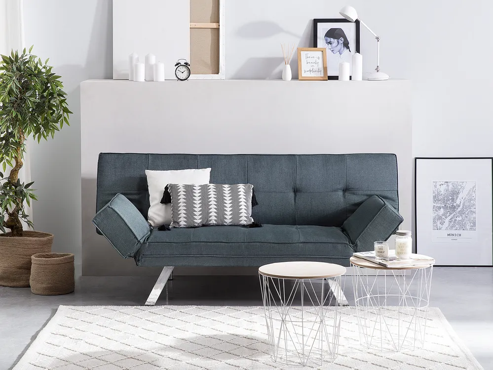 Sofa Bed 3 Seater BRISTOL Fabric Dark Blue