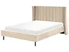 Säng med lamellram Sammet VILLETTE 140 x 200 cm Beige
