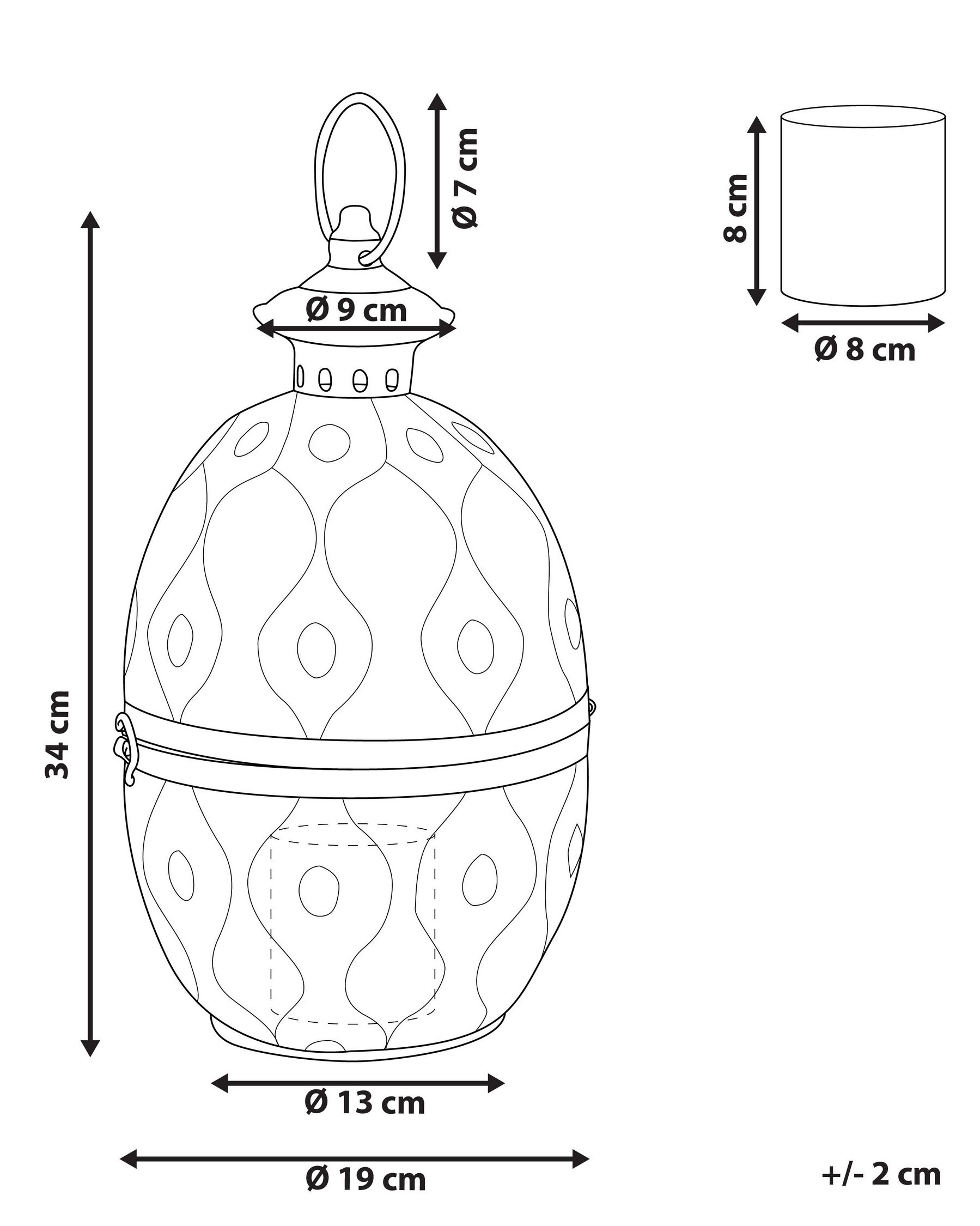 Lantern AMORGOS 34 cm Metal Gold_787646