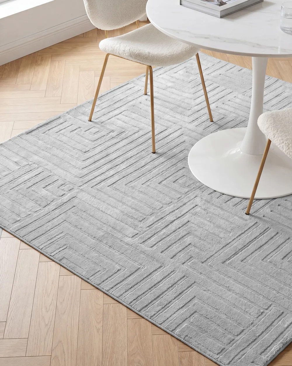 Rug TAMIREL Grey 160 x 160 cm