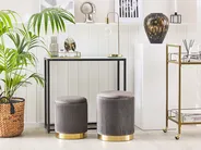 Set of 2 Storage Pouffes MIRAMAR Velvet Grey_772659