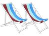 Set of 2 Sun Lounger Replacement Fabrics ANZIO/AVELLINO 113 x 44 cm Multicolour