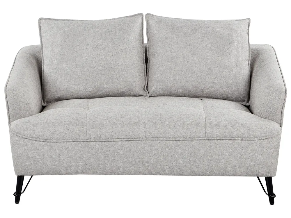 Sofa 2 Seater HOBRO Fabric Light Grey