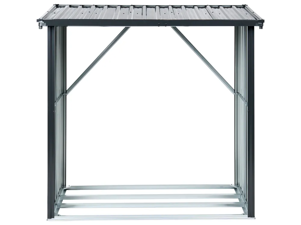 Trädgårdsvedförråd SCHEGGINO 165 cm 89 cm Metall Grafitgrå_1093576