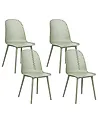 Set of 4 Dining Chairs EMORY Light Green