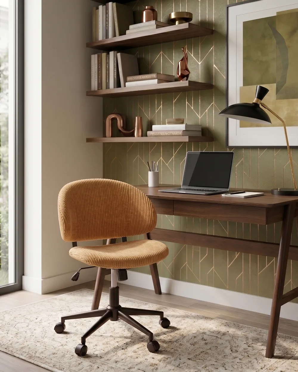 Office Chair KIANA Corduroy Orange