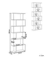 6 Tier Bookcase VALDOSA 190 cm Light Grey_1064871