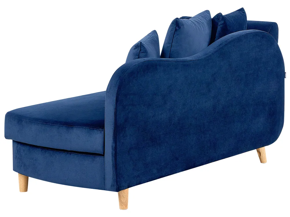 Left-Hand Chaise Longue MERI with Storage Velvet Navy Blue_914262