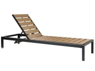 Sun Lounger NARDO Reclining Metal Brown/ Black_862936