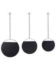 Väggspegel ODOS 33/29/24 cm 80/75/69 cm Metall Svart_807584