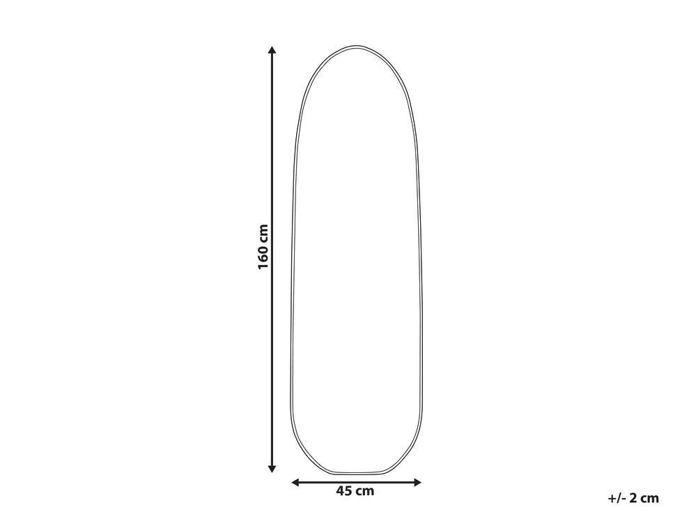 Wall Mirror DARNETS 45 cm 160 cm Metal Black_914853