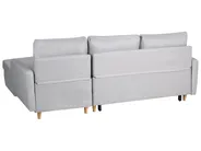 Corner Sofa Bed 4 Seater FLAKK with Storage Fabric Light Grey Left Hand_745722