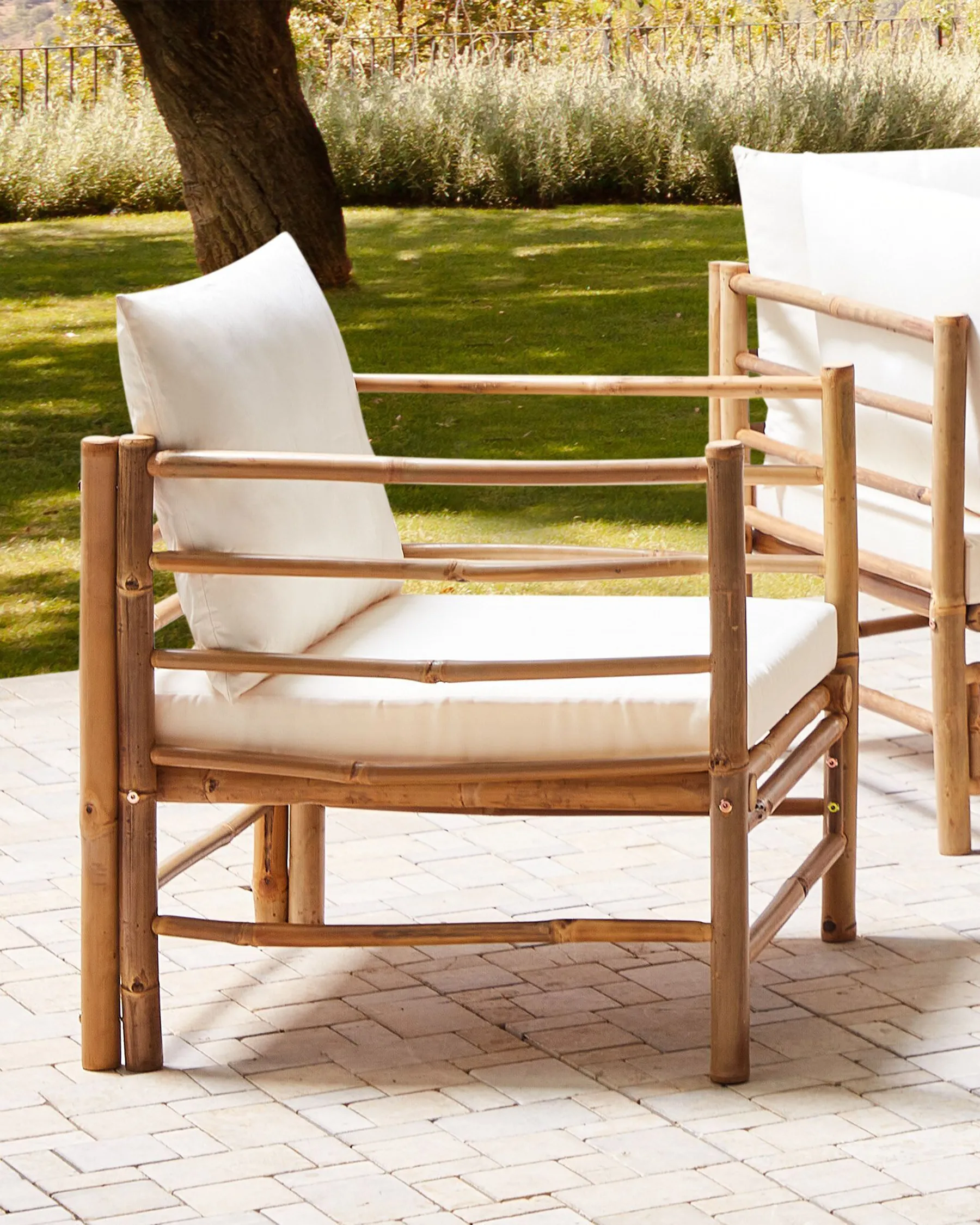 Trädgårdsfåtölj CERRETO Bambu Off-White_909429