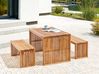 Garden Dining Set with Benches 4 Seater BELLANO Acacia Wood Brown