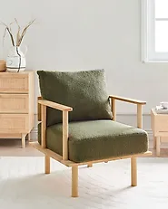 Fåtölj ASKER Bouclé Mörkgrön_1183453