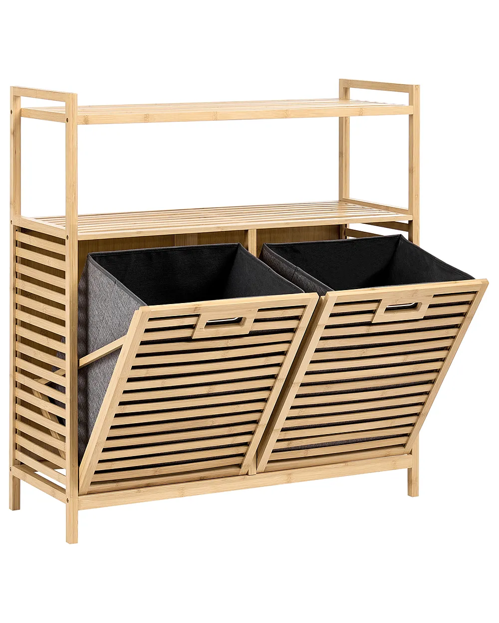 Vaskeriskap med vippbar front CEJAR 88 cm Bambus Lysebrun_1144739