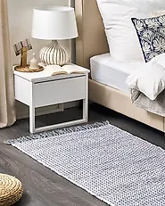 Rug BESNI Grey 80 x 150 cm Cotton_1176902
