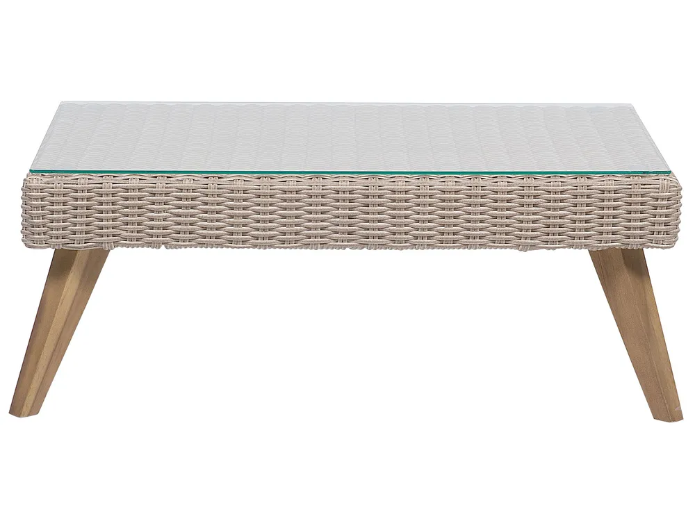 Garden Lounge Set with Table 4 Seater VITTORIA PE Rattan Grey_744962