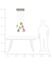 Pendellampe med 6 lys TUDDI Glass Flerfarget_1033894