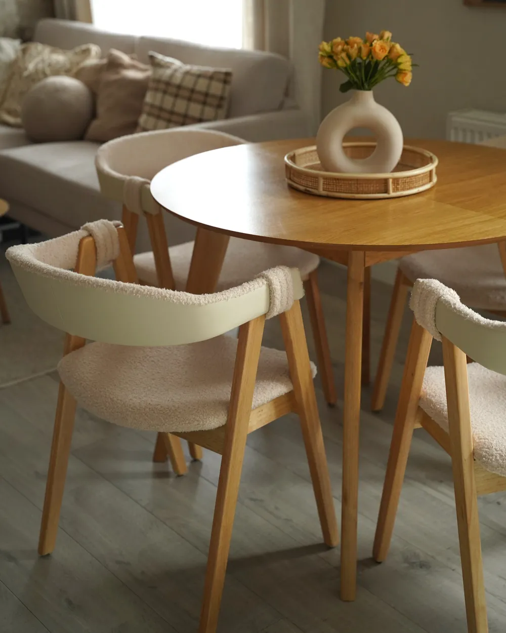 Set of 2 Dining Chairs DAY Boucle Light Brown/ Beige_982662