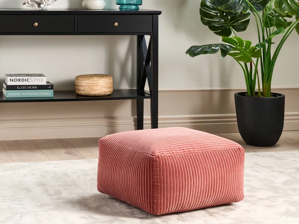 Pouffe MUKKI Cotton Light Red