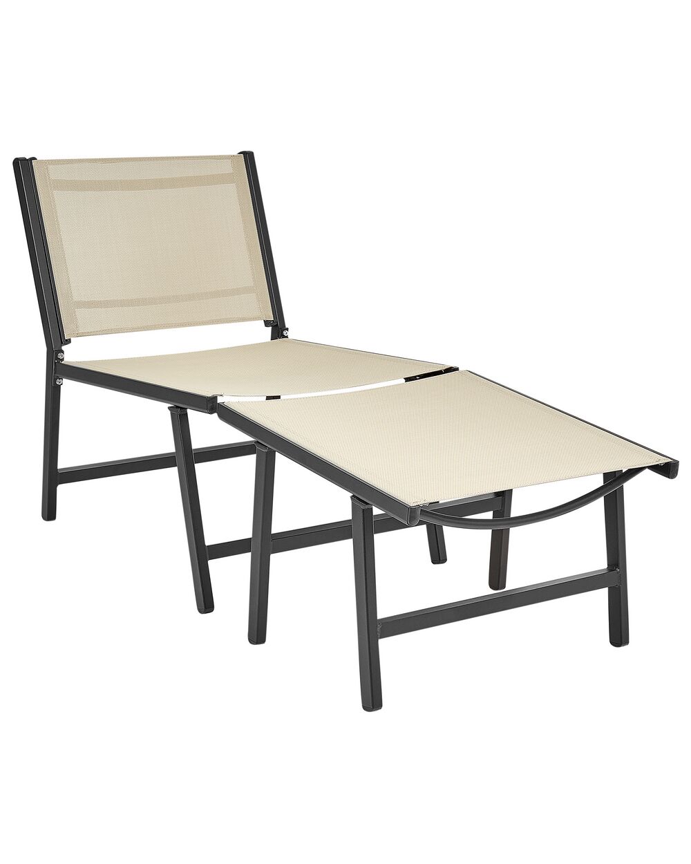 Trädgårdsstol MARCEDDI med fotpall Metall Beige