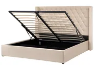 Ottoman Bed LUBBON Velvet Beige 180 x 200 cm (EU Super King)_1080586