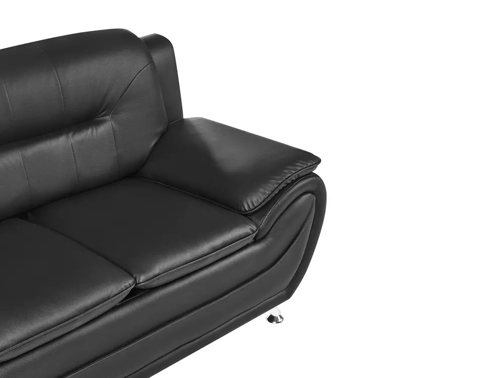 Soffa 2-sits LEIRA Konstläder Svart_1058537