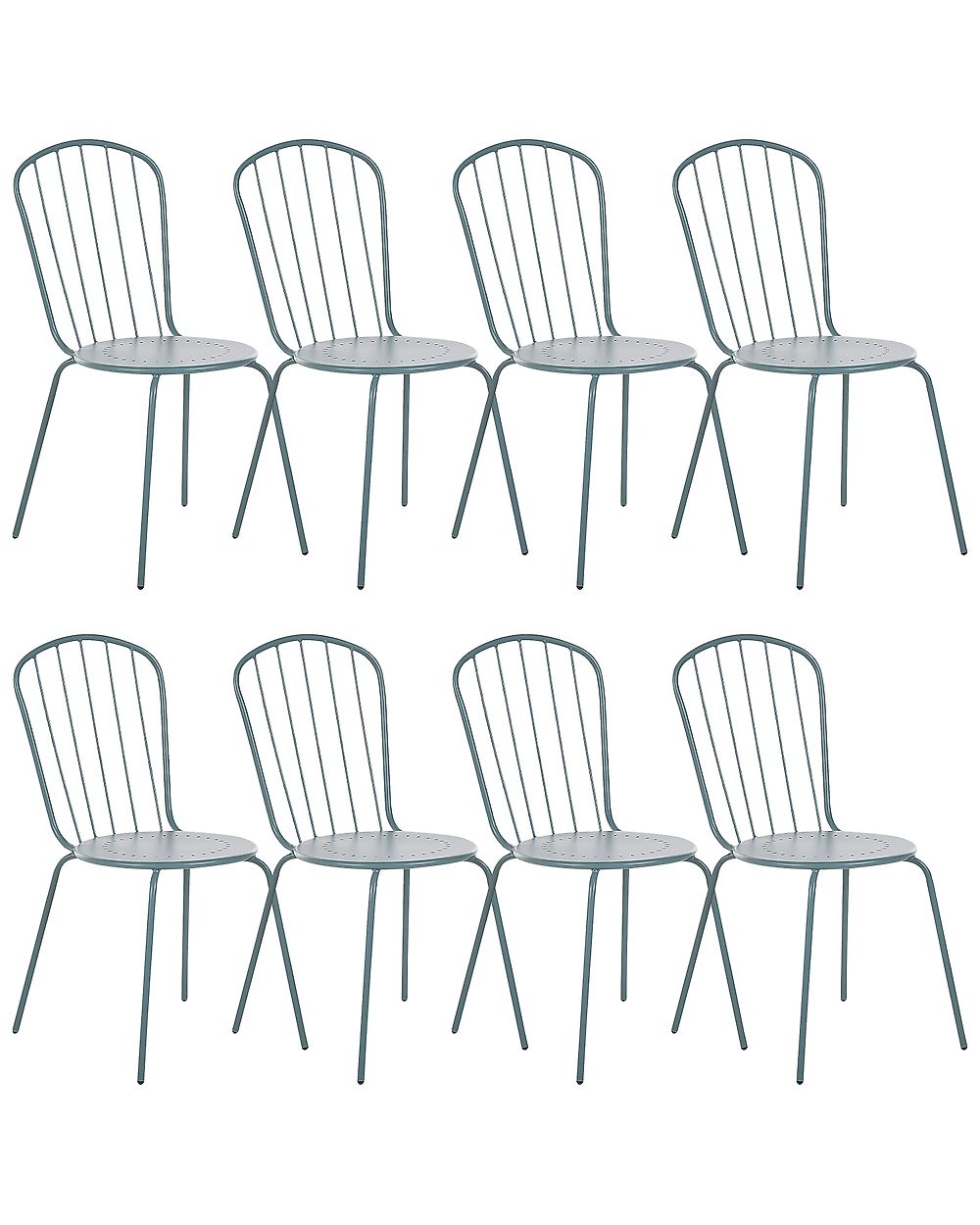 Set med 8 stolar CALVI Metall Ljusblå