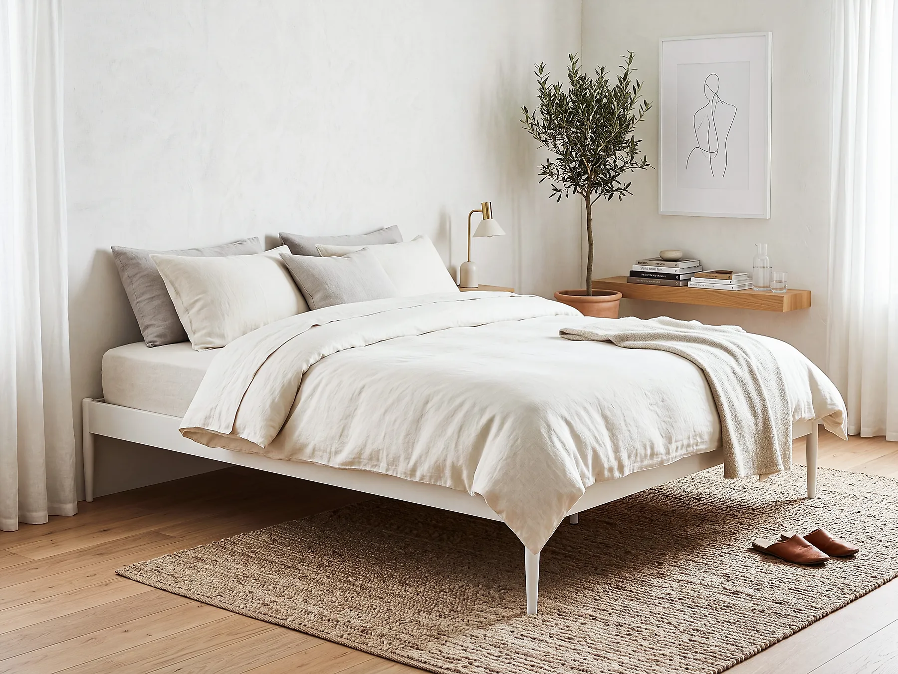 Säng med lamellram Metall VAURS 160 x 200 cm Vit_863514