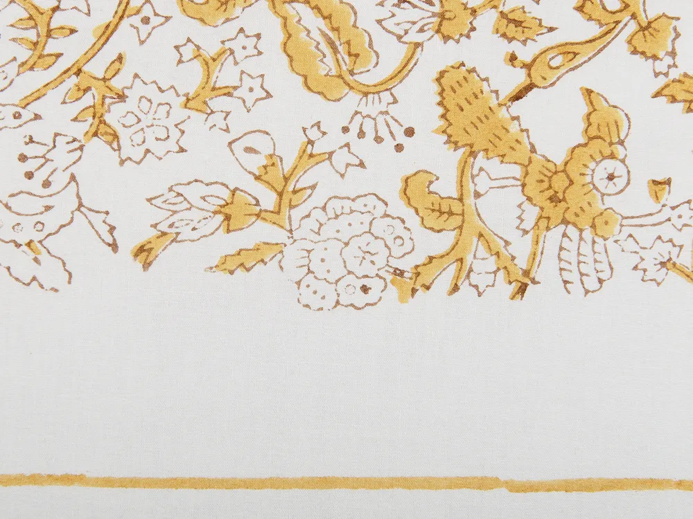 Set of 2 Decorative Cushions BILOBA 45 x 45 cm Cotton Yellow Floral Pattern_838607