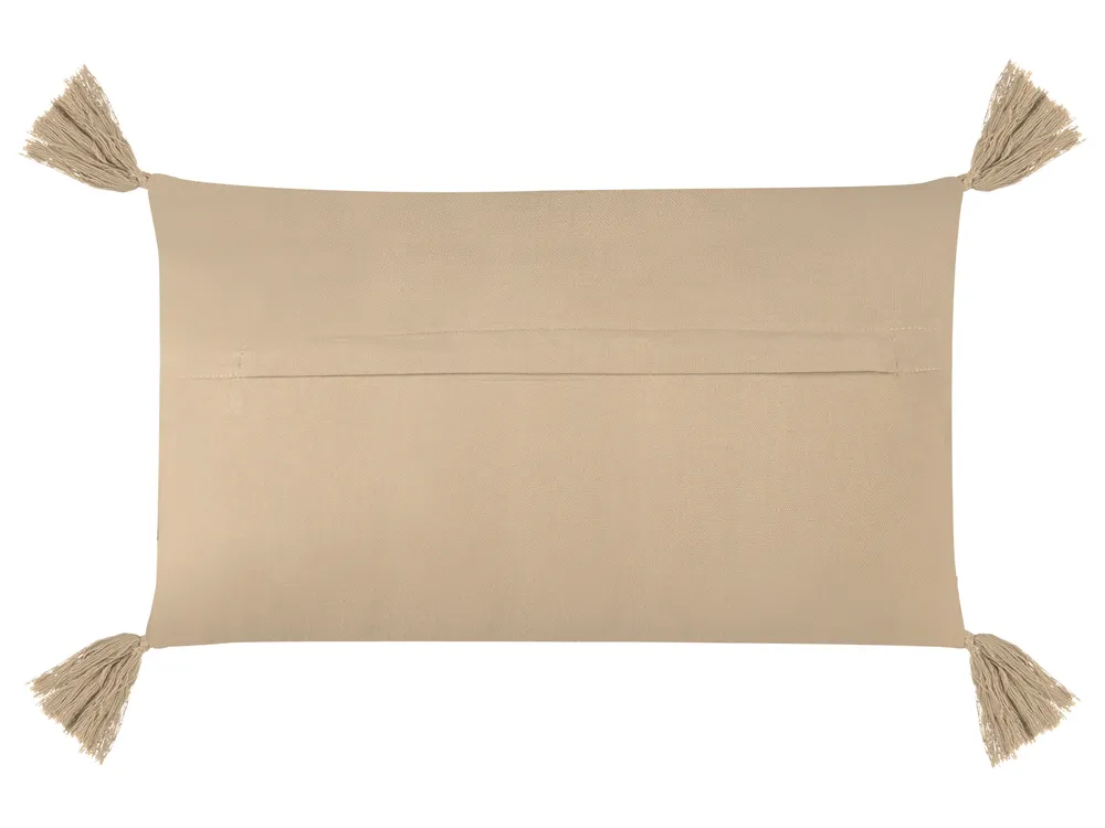 Set of 2 Decorative Cushions CAESIA 30 x 50 cm Cotton Beige Solid_915769