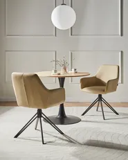 Set of 2 Dining Chairs SANSARC Faux Leather Beige_1026687