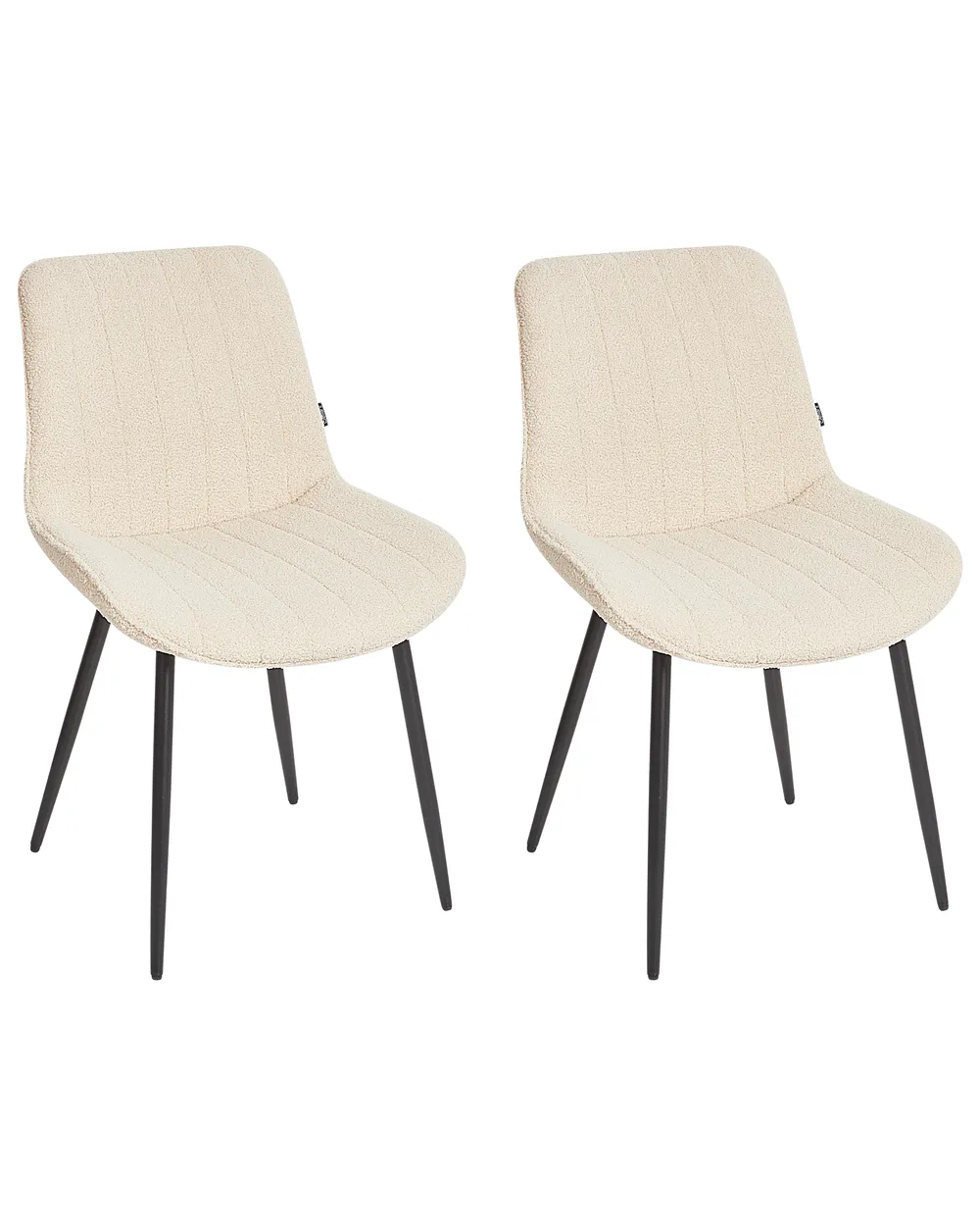Set of 2 Dining Chairs DUBROVNIK Boucle Light Beige_928957