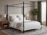 Four Poster Bed Boucle DANNEMOIS 180 x 200 cm (EU Super King) Off-White