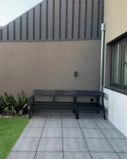 Garden Corner Sofa with Table 5 Seater VIZZINI Metal Grey_969869