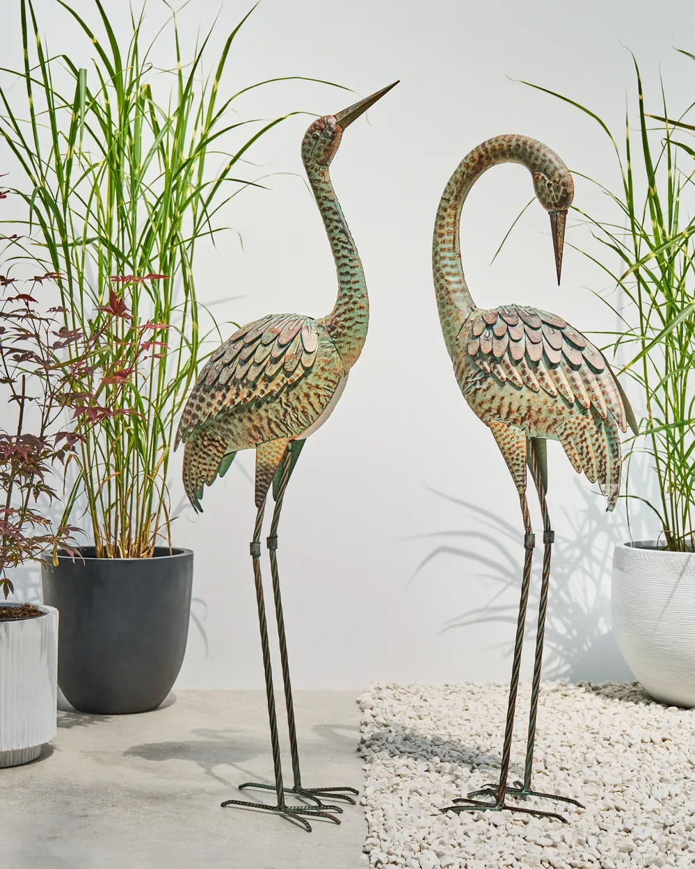Garden Statue BOFFA Crane Brown