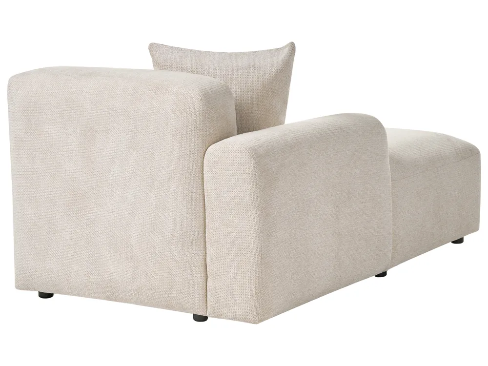 Modular Corner Sofa 3 Seater HEDE with Ottoman Fabric Light Beige Right Hand_1092182