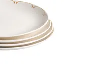 Set med 24 matserviser CHAROLI Porslin Vit/ Guld_1061877