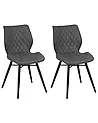 Set of 2 Dining Chairs LISLE Fabric Grey