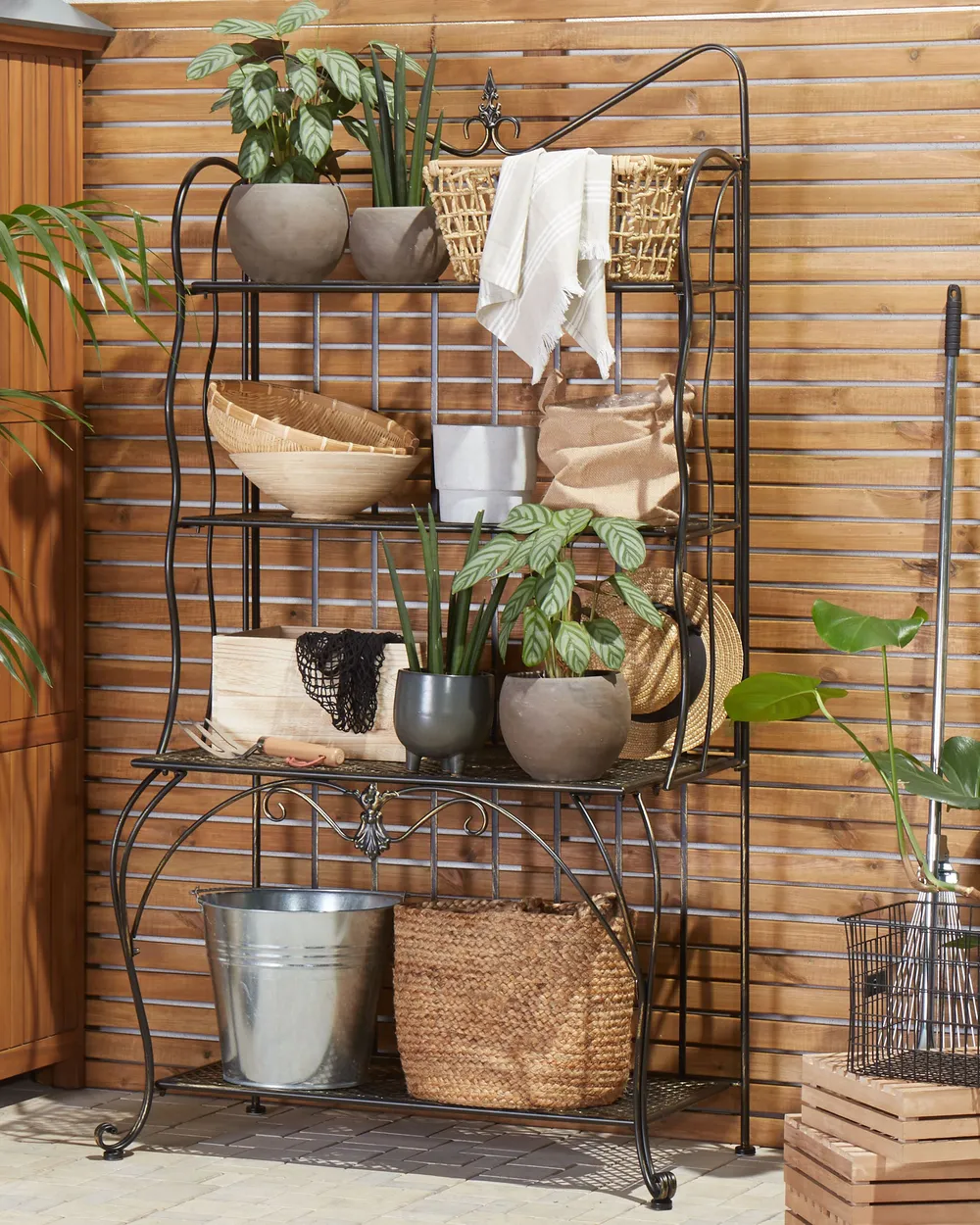Shelving Unit PAVONA 94 cm 170 cm Metal Black_808467