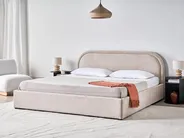 Ottoman Bed QUILLIEN Chenille Taupe 180 x 200 cm (EU Super King)_989825