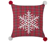 Set of 2 Decorative Cushions LONICERA 45 x 45 cm Red Christmas Motif_901977