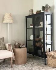 Glass Display Cabinet NASH 90 cm Metal Black_913520