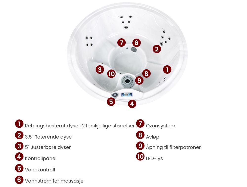 Utendørs boblebad med LED MARFIL Brun_968322