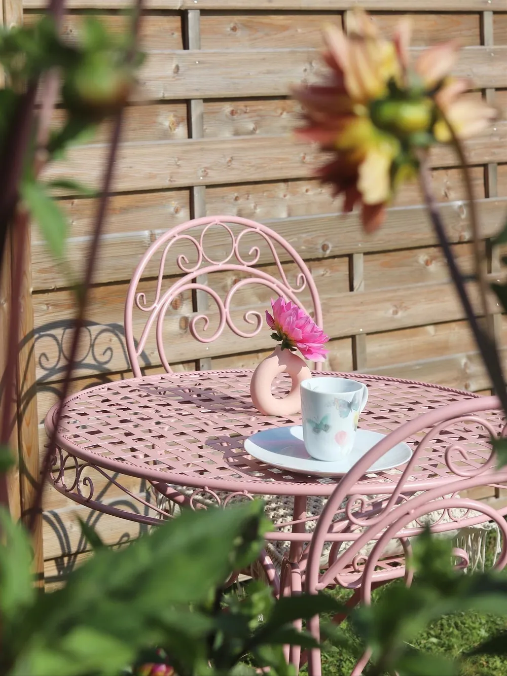 Set of 2 Garden Chairs ALBINIA Metal Pink_836136