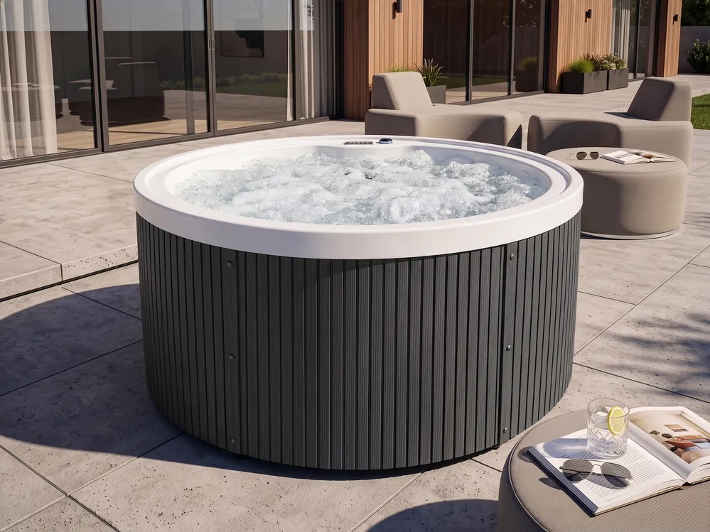 Outdoor Hot Tub with LED MARFIL Dark Grey