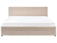 Ottoman Bed MASSOGNES Boucle Beige 180 x 200 cm_1030434