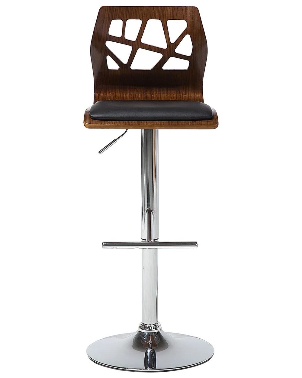 Set of 2 Bar Chairs PETERSBURG Swivel Faux Leather Black/ Silver_953080